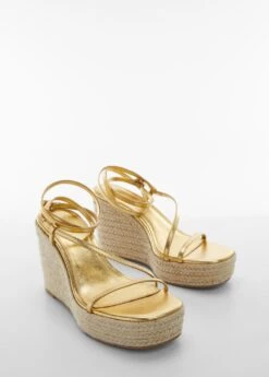 Sandales Compensées Lanières Métallisées -Tenues Basiques 47005929 OR