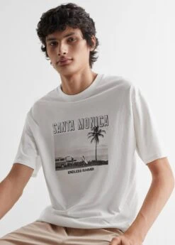 T-shirt En Coton Imprimé -Tenues Basiques 47037831 02 D1