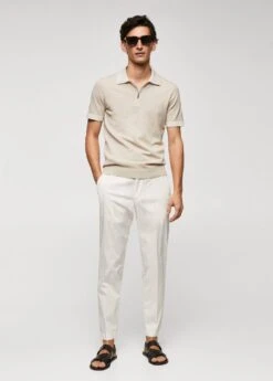 Polo Maille Fine Fermeture Éclair -Tenues Basiques 47067850 06 99999999 01