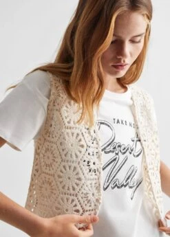 Gilet Coton Brodé -Tenues Basiques 57000898 02 D1