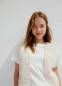 Gilet Coton Brodé -Tenues Basiques 57000898 02 D5