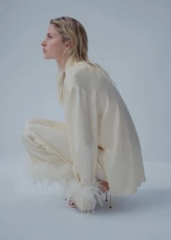 Chemise Satinée Détail Plumes -Tenues Basiques 57001095 01 D1