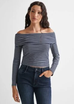 T-shirt épaules Dénudées Rayures -Tenues Basiques 57004031 56