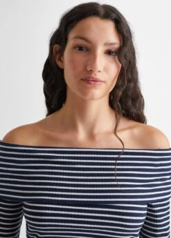 T-shirt épaules Dénudées Rayures -Tenues Basiques 57004031 56 D1