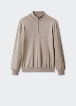 Pull-over 100 % Laine Mérinos Col Zippé 28 Pull-over 100 % Laine Mérinos Col Zippé -Tenues Basiques 57004765 07 B