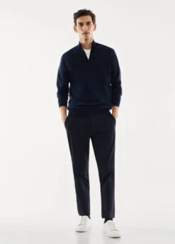 Pull-over 100 % Laine Mérinos Col Zippé 37 Pull-over 100 % Laine Mérinos Col Zippé -Tenues Basiques 57004765 56 99999999 01