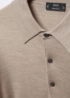 Polo 100 % Laine Mérinos Manches Longues -Tenues Basiques 57004766 07 D8