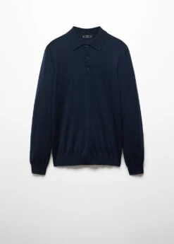 Polo 100 % Laine Mérinos Manches Longues -Tenues Basiques 57004766 56 B