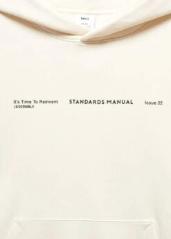 Sweat-shirt Capuche Coton Texte -Tenues Basiques 57005965 02 D8