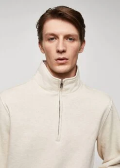 Sweat-shirt Coton Col Zippé -Tenues Basiques 57006028 07 D1