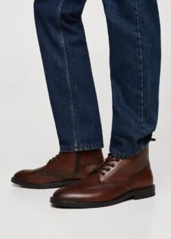 Bottines Cuir Perforées -Tenues Basiques 57006031 CU D9