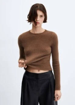 Pull-over Fausse Fourrure Maille Côtelée -Tenues Basiques 57007745 32
