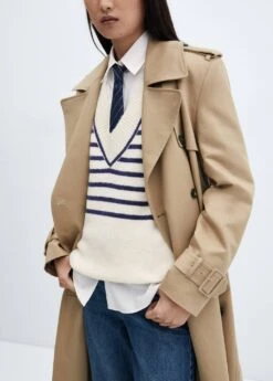 Pull-over Rayé Col En V -Tenues Basiques 57007756 56 D6