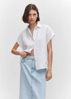 Chemise Lin Manches Courtes -Tenues Basiques 57010719 02