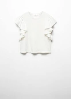 T-shirt En Coton à Volants