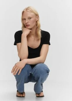 T-shirt Col Carré -Tenues Basiques 57010951 99 D2