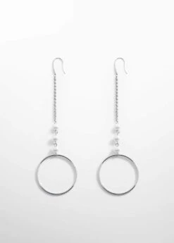 Boucles D'oreilles Fil Strass Anneau