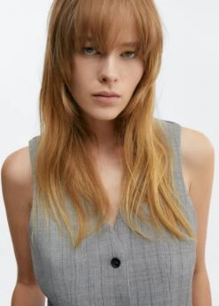 Gilet De Costume à Fines Rayures -Tenues Basiques 57016027 91 D1