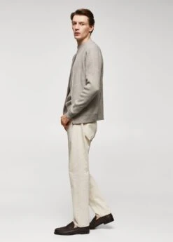 Cardigan Maille Côtelée Laine Mélangée -Tenues Basiques 57017723 07 D2