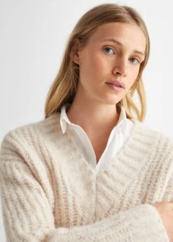 Pull-over Maille Col En V -Tenues Basiques 57017904 07 D1