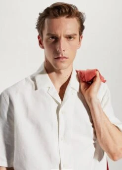 Chemise Coton-lin Col Bowling -Tenues Basiques 57020618 01 D1