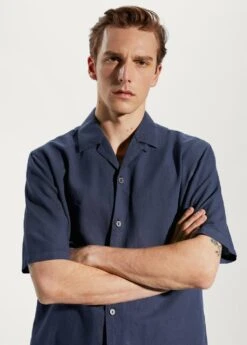 Chemise Coton-lin Col Bowling -Tenues Basiques 57020618 56 D1