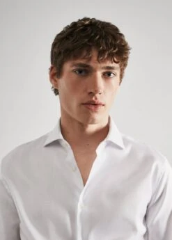 Chemise Costume Slim-fit Coton Structurée -Tenues Basiques 57020654 01 D1