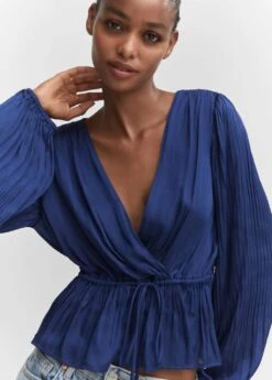 Blouse Cache-cœur Satinée -Tenues Basiques 57023808 57 D1