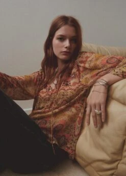 Blouse Imprimée Fermeture Nœud -Tenues Basiques 57023822 15 D6