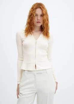 Pull-over Col V Fermeture Éclair