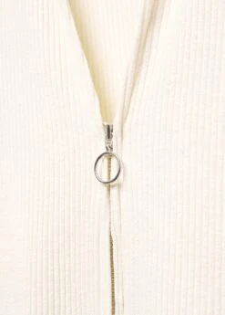 Pull-over Col V Fermeture Éclair -Tenues Basiques 57025813 05 D8