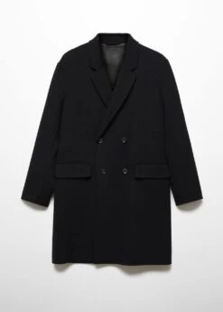Manteau Croisé Fait Main Laine Recyclée -Tenues Basiques 57025951 99 B