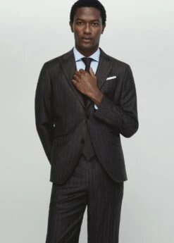 Veste Costume Croisée Laine Vierge