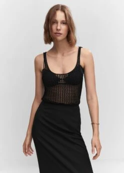 Top Lurex Maille Ajourée