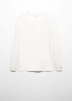 T-shirt Piqué De Coton Manches Longues -Tenues Basiques 57034406 01 B