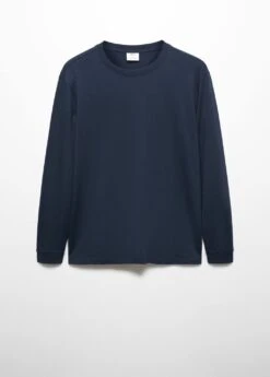 T-shirt Piqué De Coton Manches Longues -Tenues Basiques 57034406 56 B