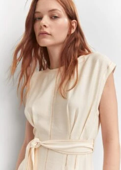 Robe Coutures Ceinture à Nouer -Tenues Basiques 57035790 02 D1