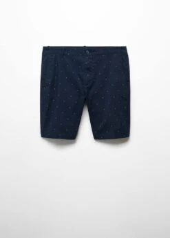 Bermuda Slim-fit Coton Micro-imprimé -Tenues Basiques 57035958 56 B