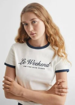 T-shirt Crop Message -Tenues Basiques 57035976 02 D1