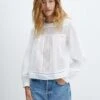 Blouse Coton Détails Ajourés -Tenues Basiques 57037118 01