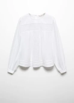 Blouse Coton Détails Ajourés -Tenues Basiques 57037118 01 B