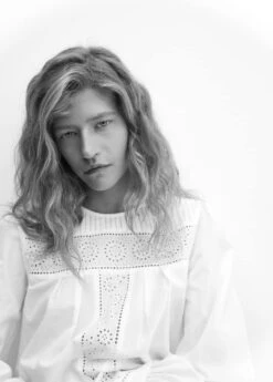 Blouse Coton Détails Ajourés -Tenues Basiques 57037118 01 D1