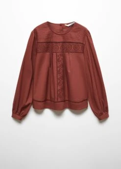 Blouse Coton Détails Ajourés -Tenues Basiques 57037118 76 B