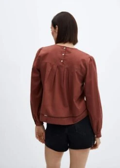 Blouse Coton Détails Ajourés -Tenues Basiques 57037118 76 R