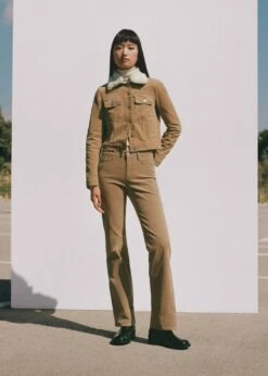 Blouson Velours Côtelé Col Imitation Mouton Retourné -Tenues Basiques 57037724 09 D7