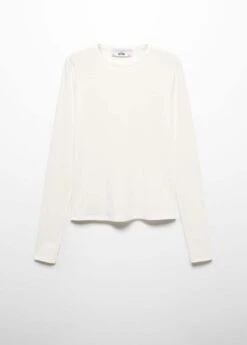 T-shirt Manches Longues Col Rond -Tenues Basiques 57038274 01 B