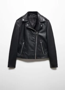 Blouson Biker En Cuir -Tenues Basiques 57039805 99 B