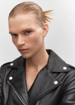 Blouson Biker En Cuir -Tenues Basiques 57039805 99 D1