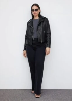 Blouson Biker En Cuir -Tenues Basiques 57039805 99 D3