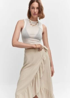 Jupe Texturée Croisée -Tenues Basiques 57040105 06 D1